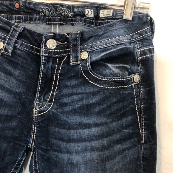 Miss Me Mid Rise Skinny Jeans Size 27 - Picture 2 of 12